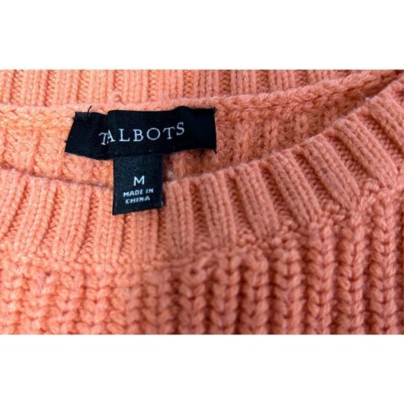 Talbots Sweater Womens Size Small Chunky Cable Knit Coral Pullover Casual - Picture 6 of 10